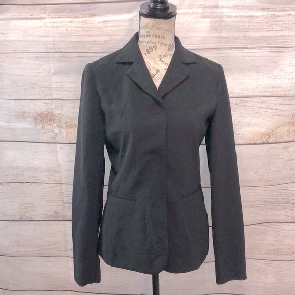 Theory Black Blazer Wool Blend Hook & Loop Closure Size Small - Picture 1 of 10